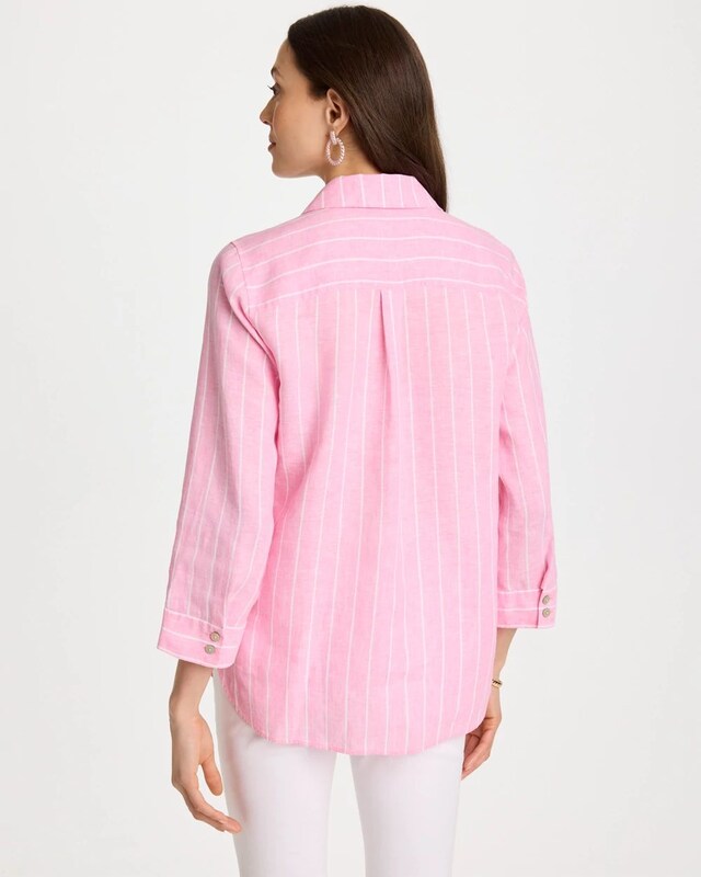 No Iron Linen Striped Shirt - image 3